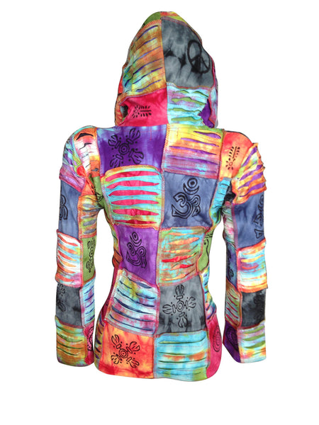 Nepal Bohemian Style Tie dye square patchwork jacket, Medium …